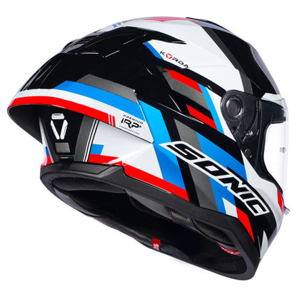 KORDA SONIC GP MOZE GLOSS BLUE RED W/P HELMET (Dual visor)