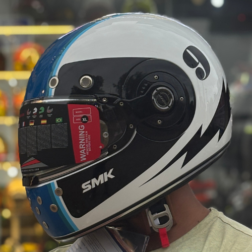 SMK Retro Ranko Electro  White Gloss (GL125) Helmet