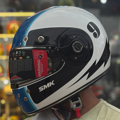 SMK Retro Ranko Electro  White Gloss (GL125) Helmet