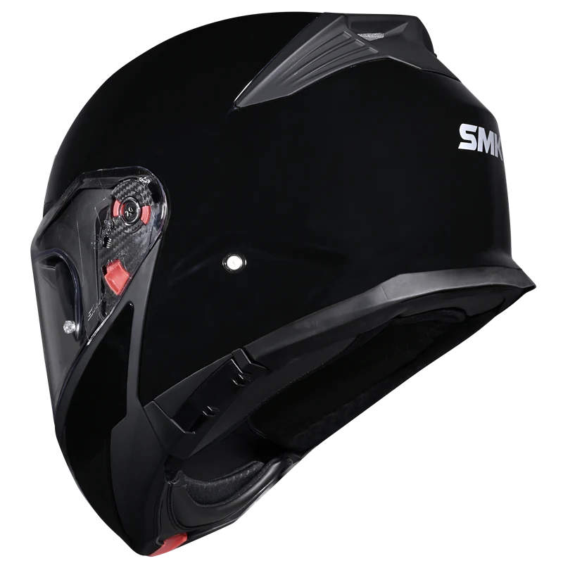 SMK Gullwing Gloss Black Unicolor Helmet(GL200)ECE 22-06