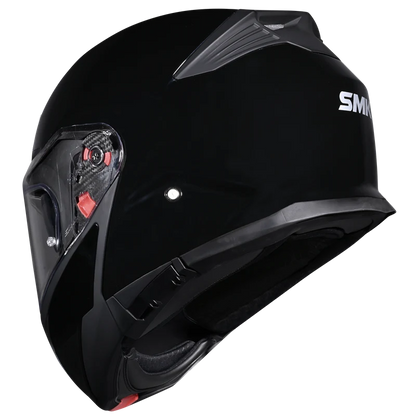SMK Gullwing Gloss Black Unicolor Helmet(GL200)ECE 22-06