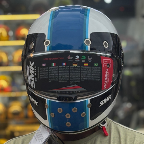 SMK Retro Ranko Electro  White Gloss (GL125) Helmet