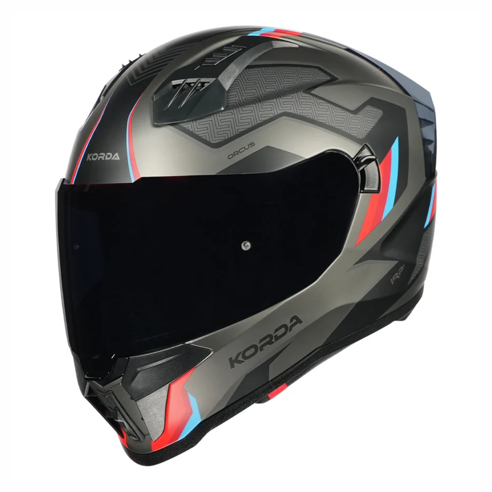 KORDA EVO ORCUS HELMET- MATT GREY  BLUE RED