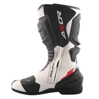 AXOR RACER TEC BLACK WHITE RED RIDING BOOTS