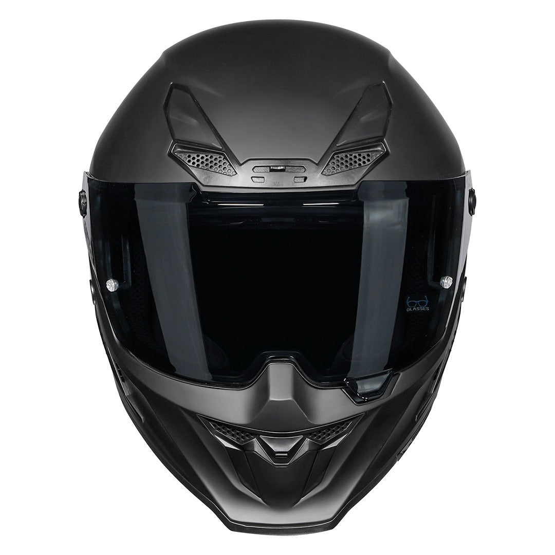 KORDA ICON  SOLID MATT BLACK HELMET (Dual visor)