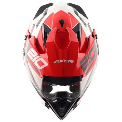 Axor X-Cross Dual Visor Speedometer Gloss White Red Helmet