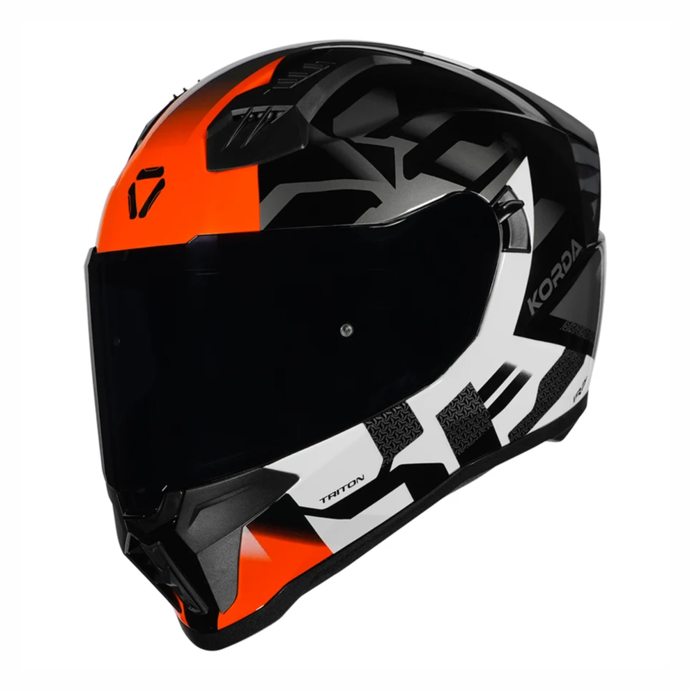 KORDA EVO TRITON HELMETS- GLOSS BLACK WHITE ORANGE