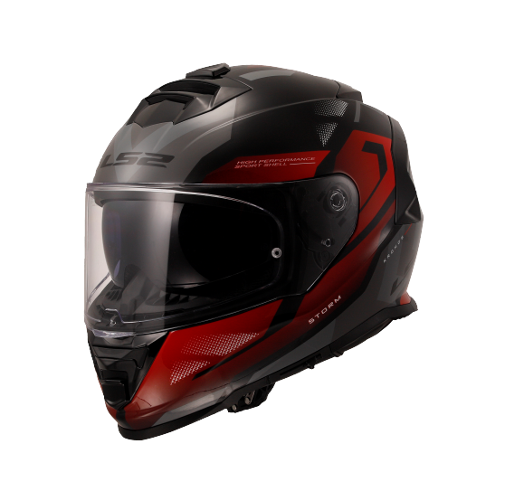 LS2 FF800 Storm II Kronos Gloss Red Grey Helmet (D Ring)