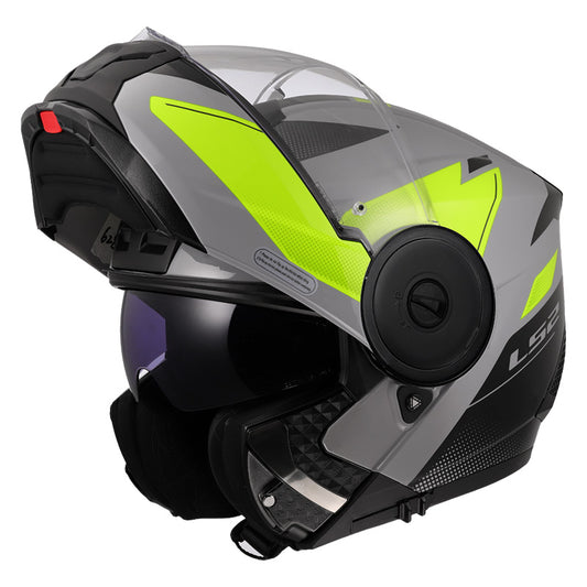 LS2 FF902 Scope ll Duria Gloss Grey HiViz yellow Helmets- 22-06