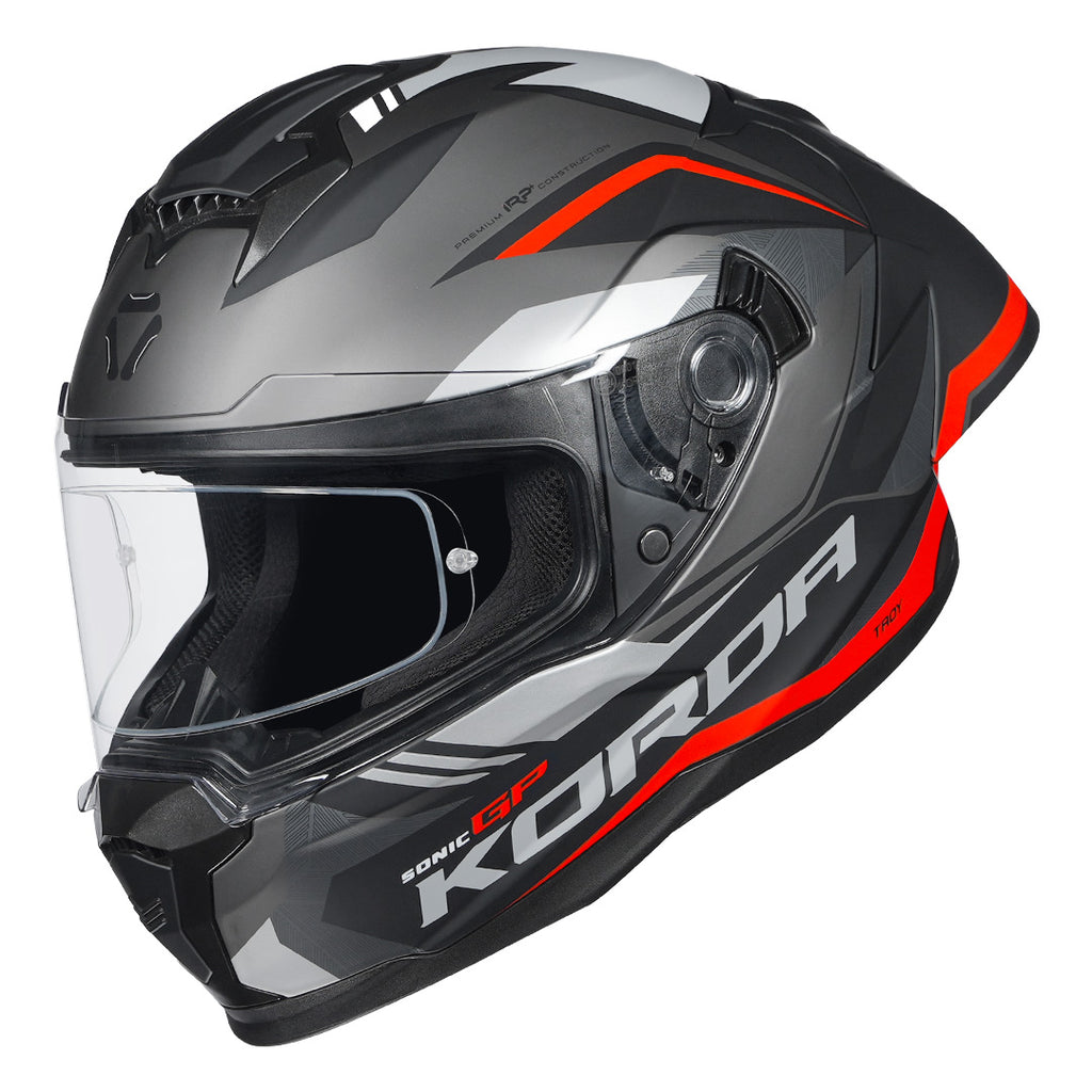 KORDA SONIC GP TROY MATT RED W/P HELMET (Dual visor)