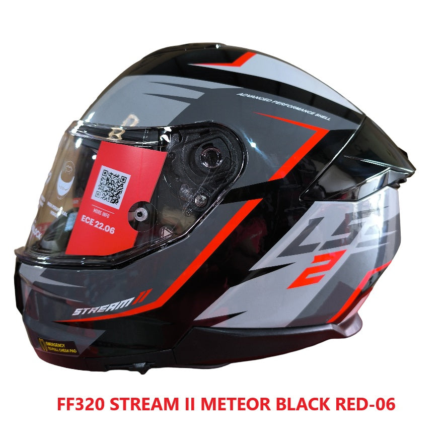 LS2 FF320 STREAM II METEOR GLOSS Black Red -06 - AH Helmets