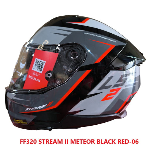LS2 FF320 STREAM II METEOR GLOSS Black Red -06 - AH Helmets