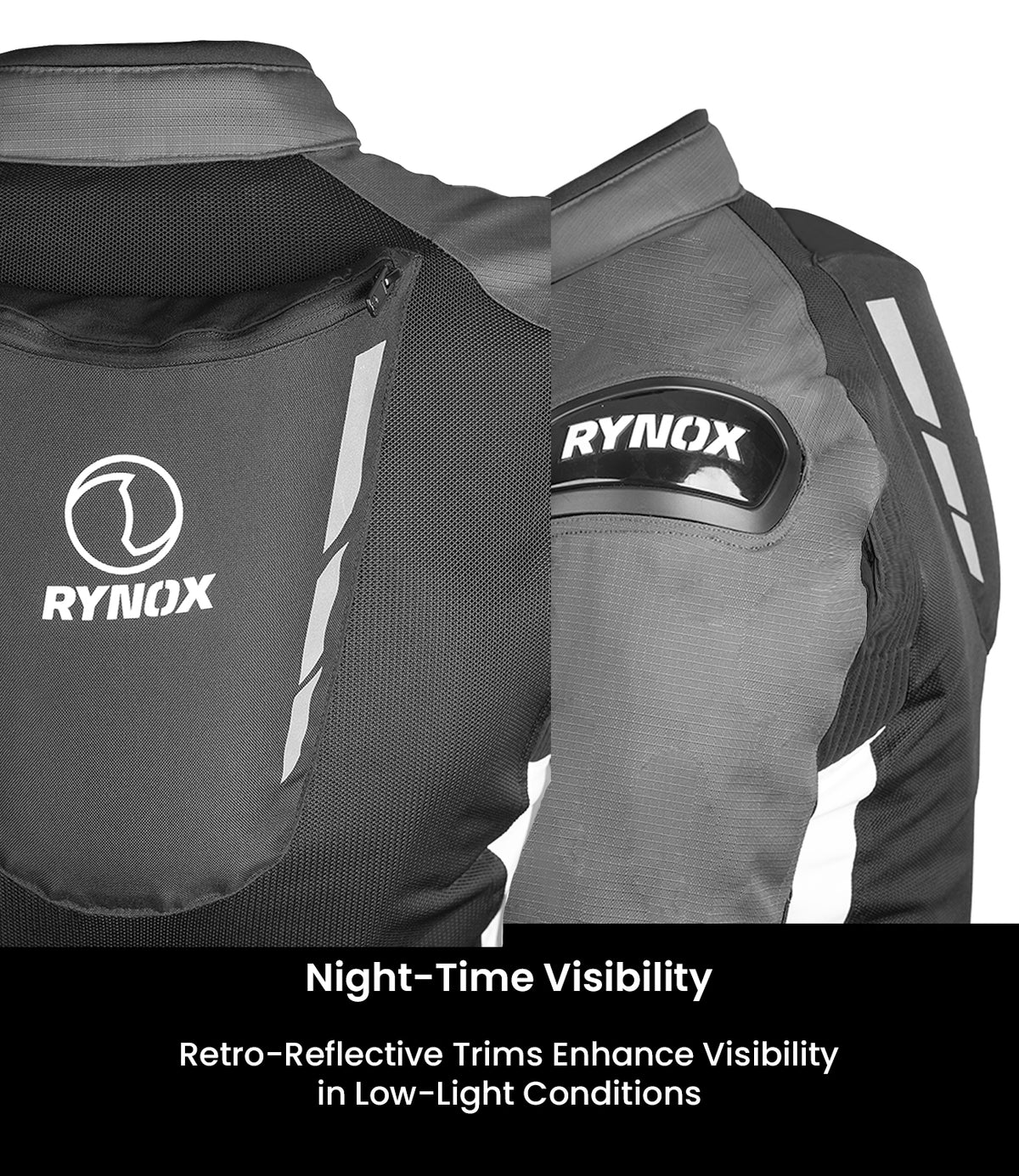 Rynox Delta Gt Jacket (Sports fit)-BLACK WHITE