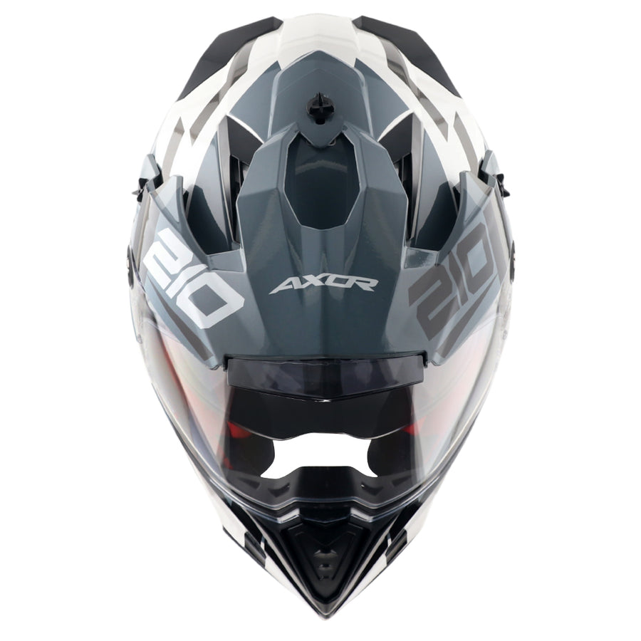 Axor X-Cross Dual Visor Speedometer Gloss Black Grey Helmet