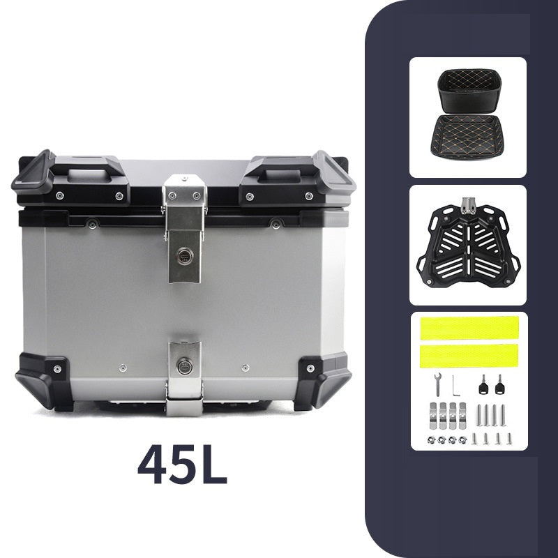 MH Moto Aluminium 45L Top box With Backrest