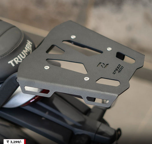 ZANA TOP RACK ALUMINIUM PLATE T-1 BLACK FOR TRIUMPH SPEED 400 - AH Helmets