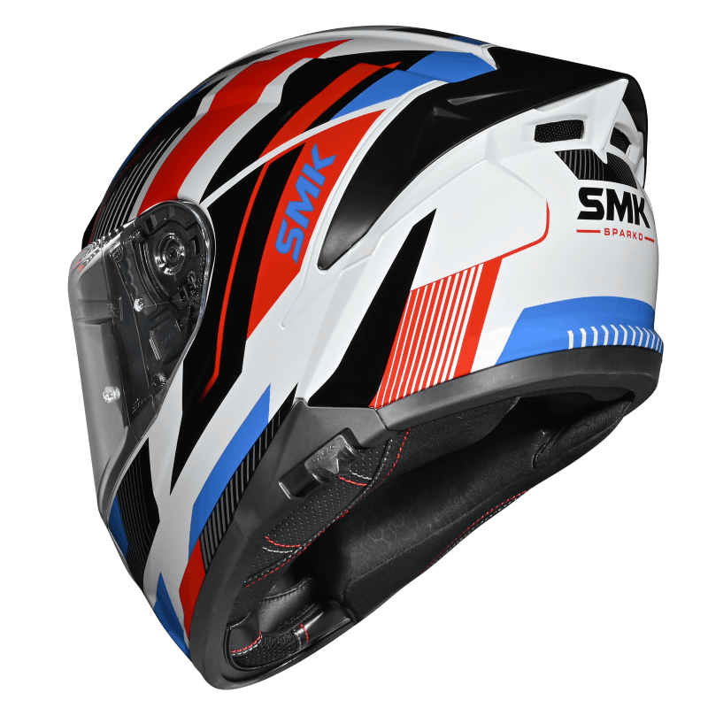 Smk Typhoon Sparko Gloss Orange White Blue Helmet- 06-GL 651