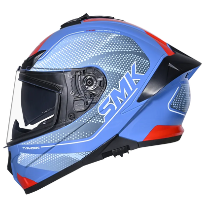 Smk Typhoon Tourer Gloss Grey Blue White Helmet -06 -GL651
