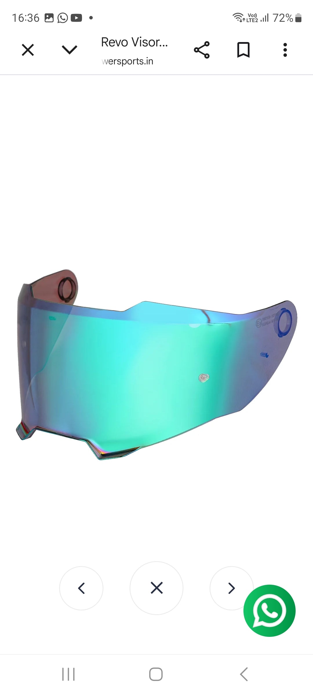 REVO VISOR FOR KORDA SONIC GP HELMET