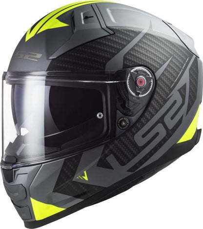 LS2 FF811 Vector II Splitter Matt Titanium hiviz yellow Helmets - AH Helmets