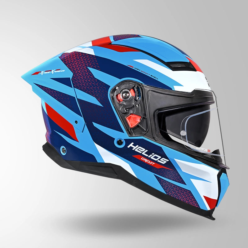 Studds Helios Circuit D2 Blue & Red Helmet