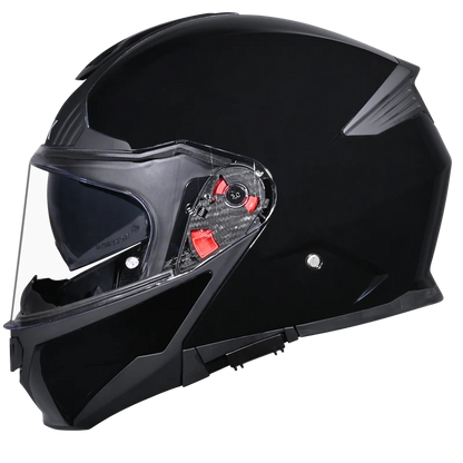 SMK Gullwing Gloss Black Unicolor Helmet(GL200)ECE 22-06