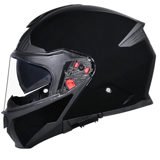 SMK Gullwing Gloss Black Unicolor Helmet(GL200)ECE 22-06