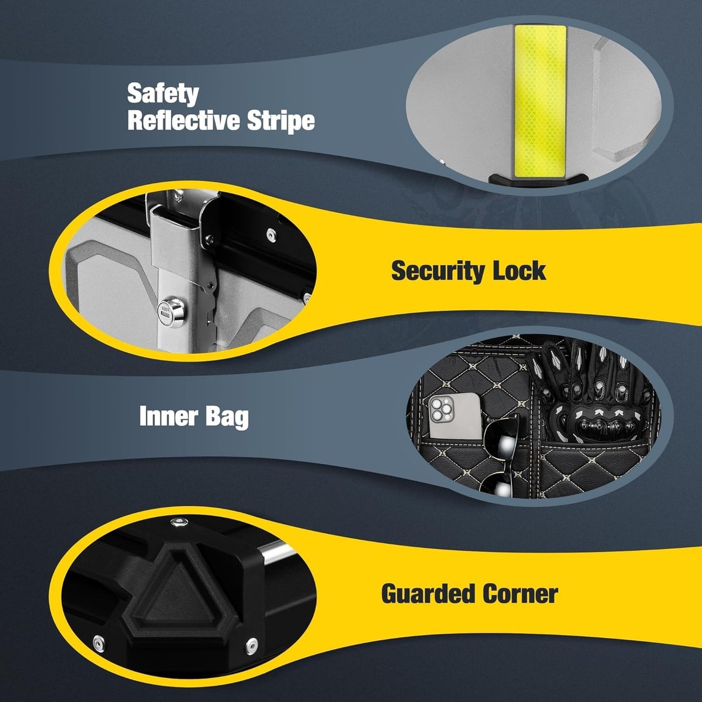 MH Moto Aluminium 55L Top box With Backrest