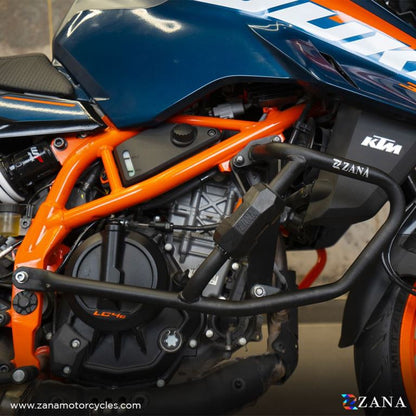 ZANA Crash guard with slider puck in black color for KTM Duke 390/250/200/390 Gen3 – ZI-8417