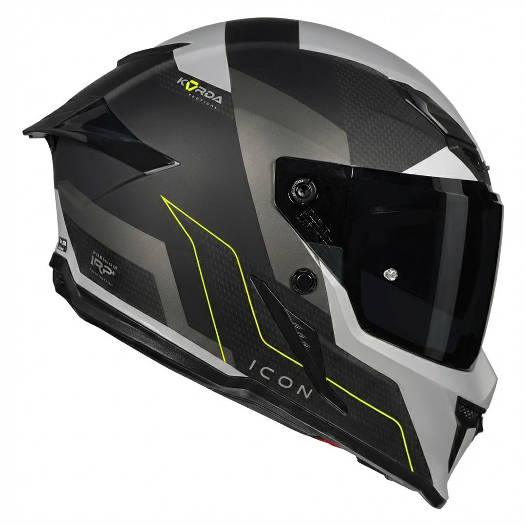 KORDA ICON NYX MATT BLACK GREY HELMET (Dual visor)