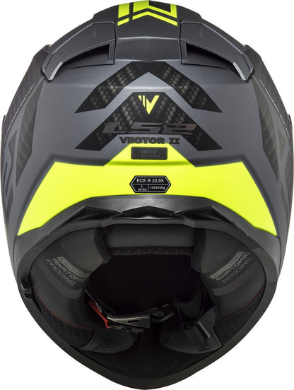 LS2 FF811 Vector II Splitter Matt Titanium hiviz yellow Helmets - AH Helmets