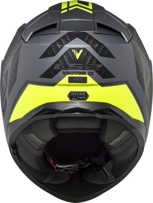LS2 FF811 Vector II Splitter Matt Titanium hiviz yellow Helmets - AH Helmets