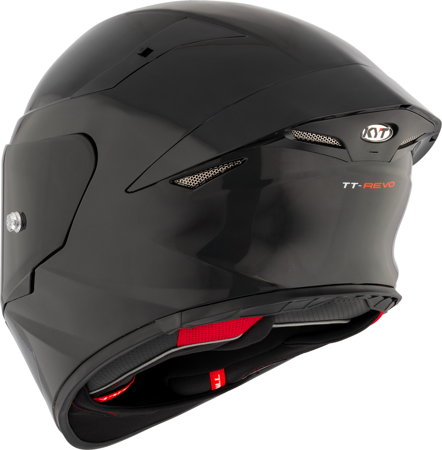 KYT TT Revo Gloss Plain Black -06  Helmet