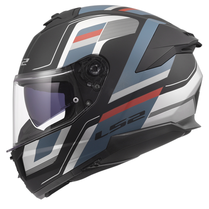 LS2 FF320 Stream II Vintage Matt Black Grey Red -06