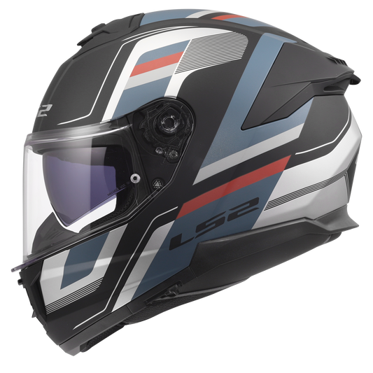 LS2 FF320 Stream II Vintage Matt Black Grey Red -06