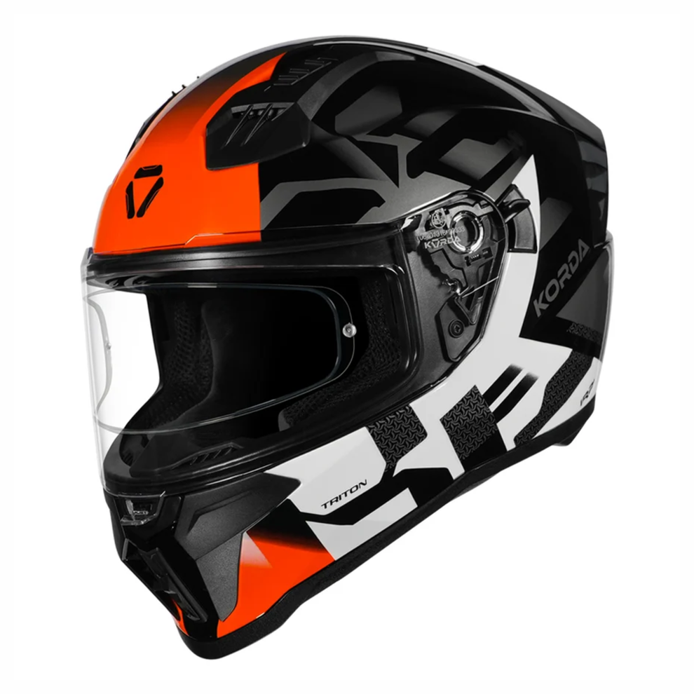 KORDA EVO TRITON HELMETS- GLOSS BLACK WHITE ORANGE