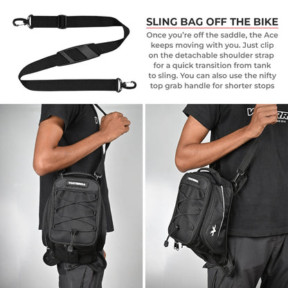 VIATERRA ACE UNIVERSAL MOTORCYCLE TANK BAG (STRAP BASED)