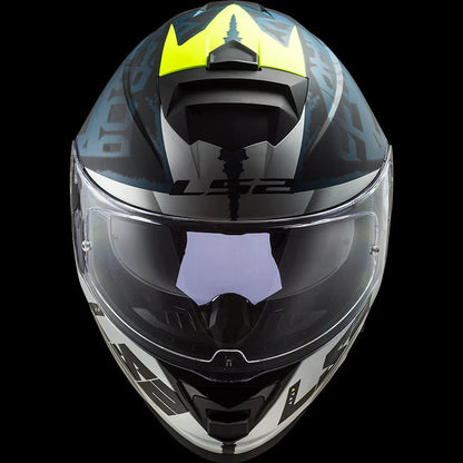 LS2 FF800 Storm II Sprinter Gloss Black Silver Cobalt Helmet-06(D-RING)