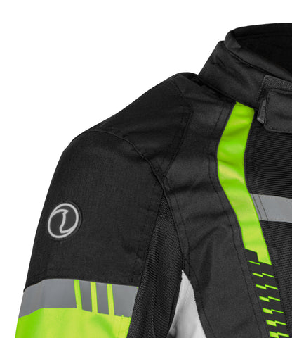 Rynox Tornado Pro 4 Jacket - Ce Certified Class A - BLACK Hi-Viz