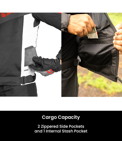 Rynox Delta Gt Jacket (Sports fit)-BLACK RED