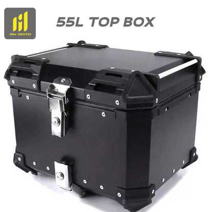 MH Moto Aluminium 55L Top box With Backrest