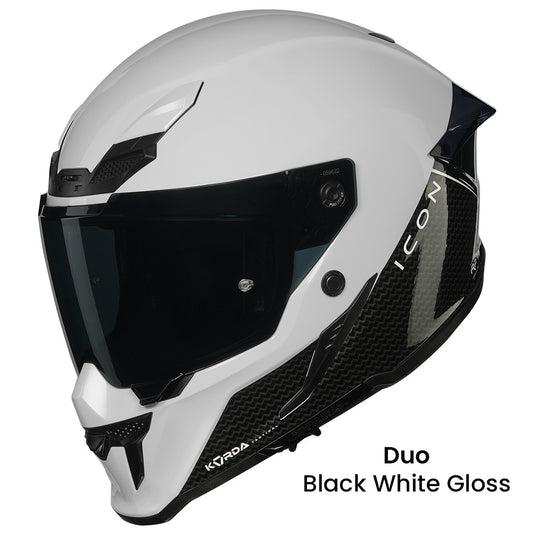 KORDA ICON DUO GLOSS WHITE HELMET (Dual visor)
