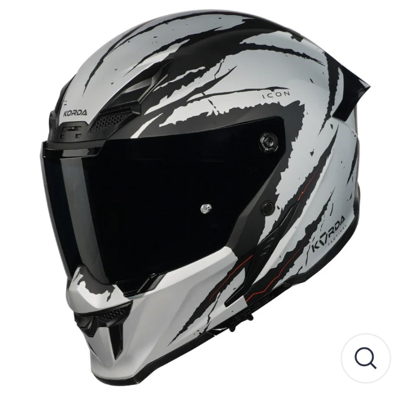 KORDA ICON FALLOUT MATT SILVER HELMET(Dual visor)