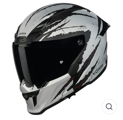 KORDA ICON FALLOUT MATT SILVER HELMET(Dual visor)