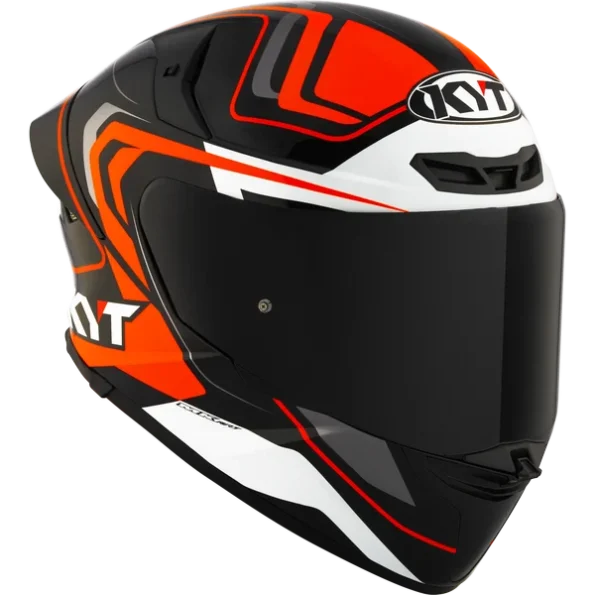 KYT TT Revo Overtech Black Orange Gloss Helmet