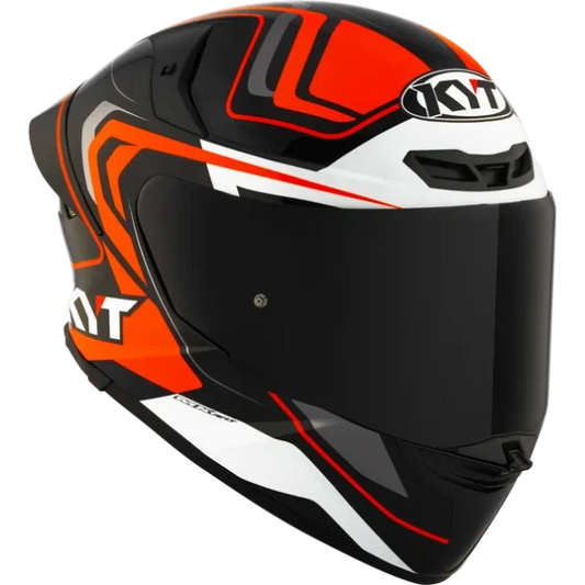 KYT TT Revo Overtech Black Orange Gloss Helmet