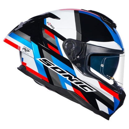 KORDA SONIC GP MOZE GLOSS BLUE RED W/P HELMET (Dual visor)
