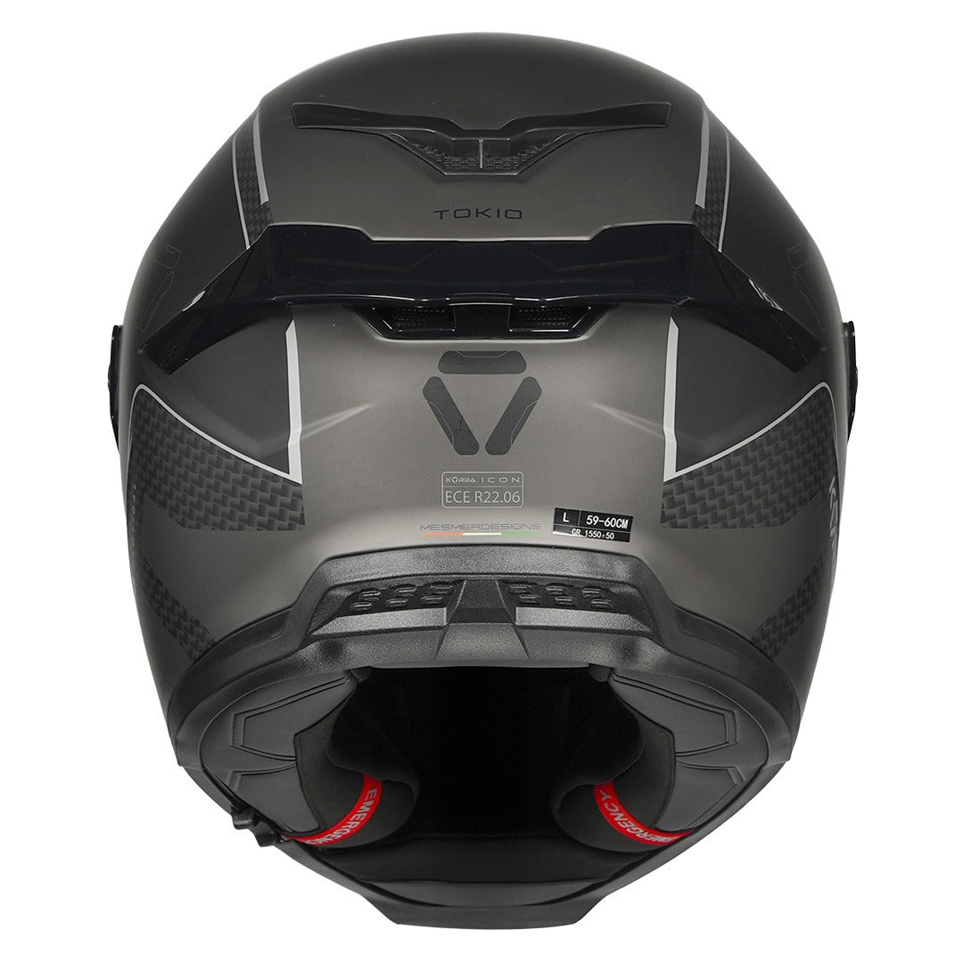 KORDA ICON TOKIO  MATT GREY HELMET (Dual visor)