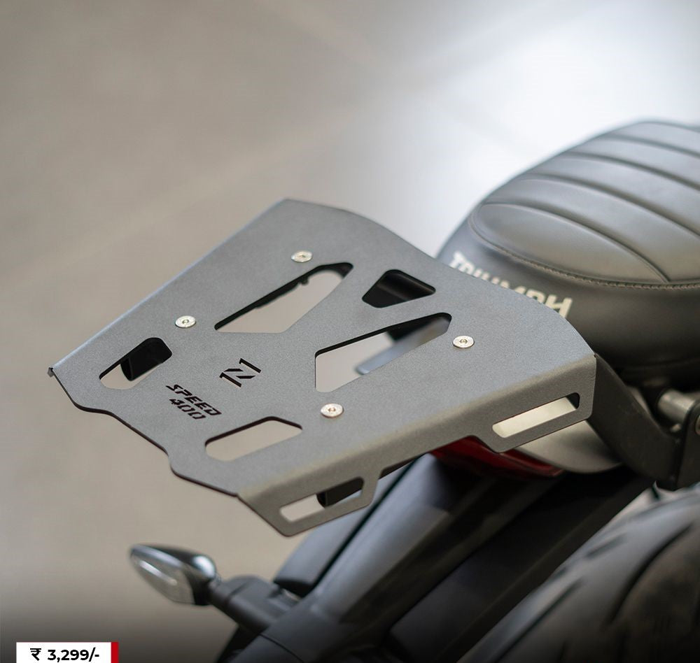 ZANA TOP RACK ALUMINIUM PLATE T-1 BLACK FOR TRIUMPH SPEED 400 - AH Helmets