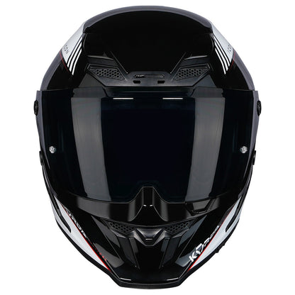KORDA ICON NERO GLOSS  WHITE RED HELMET (Dual visor)